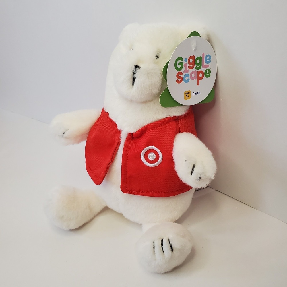 Target Exclusive Giggle Scape Plush‎ Vest 7" Polar Bear With Tags